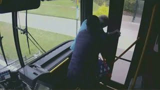 Bus driver beats up rider using racial slurs [upl. by Tserof]