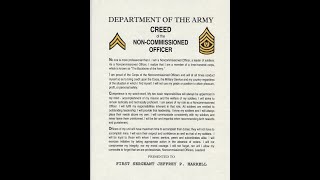 The Creed of the NonCommissioned Officer [upl. by Neelyak]