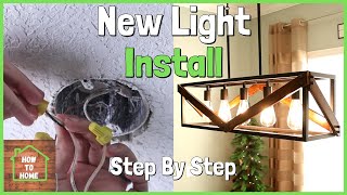 How To Install a Hanging Light Fixture  Dining Room Light Fixture [upl. by Suelo]