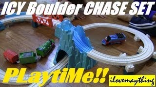 Thomas Trackmaster Motorized Engines  ICY Boulder Chase Set Playtime [upl. by Seiber]