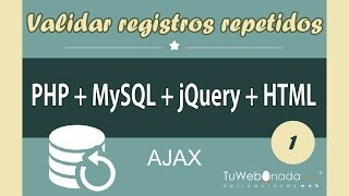 Validar email o datos repetidos con AJAX jQuery PHP MySQL HTML y CSS 14 [upl. by Kemble]