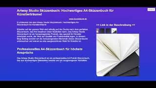 Artway Studio Skizzenbuch Hochwertiges A4Skizzenbuch für Künstlerträume [upl. by Araeic]