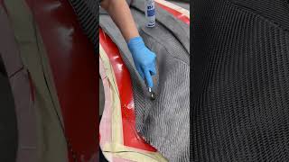 Laying up a carbon fiber NSX spoiler carbonfiber cars supercars [upl. by Irrac]