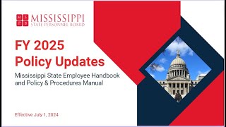 FY 2025 Policy Updates State Employee Handbook and Policy amp Procedures Manual [upl. by Schach902]