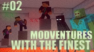 Minecraft Modventure with the Finest  Ep 2  Scary Caves [upl. by Anwad]