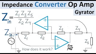 Gyrator Op Amp Circuit as Impedance Converter Explained [upl. by Ymac169]