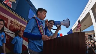 Looking for candidates the Kid Governor rally bus hits the road [upl. by Alliuqal]