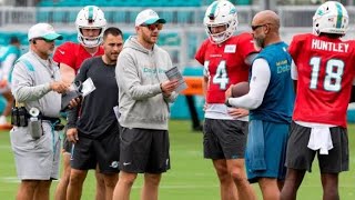 What the Dolphins QB coach noticed watching Huntley And coaches dish on personnel issues [upl. by Shari686]