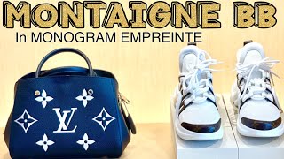 Glimpse Louis Vuitton MONTAIGNE BB in Cuir Monogram Empreinte [upl. by Lleraj]