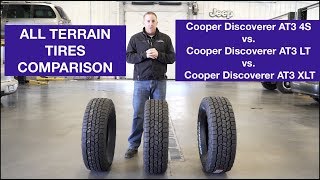 All Terrain Tire Comparison Cooper Discoverer AT3 4S Discoverer AT3 LT Discoverer AT3 XLT [upl. by Aleit711]