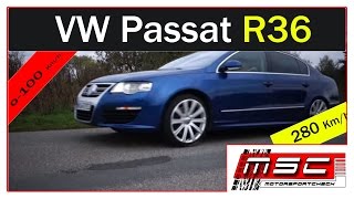 VW Passat R36 FSI DSG 0100 Topspeed 280Kmh sound acceleration lauch control [upl. by Hal852]