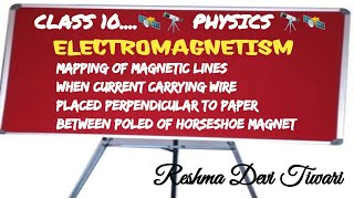 CLASS 10 Mapping lines of force current carrying wire kept between poles of horse shoe magnet [upl. by Arded]