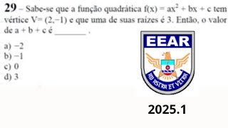 EEAR 20251  Q29  CÓDIGO 64  FUNÇÃO QUADRÁTICA [upl. by Alexio876]