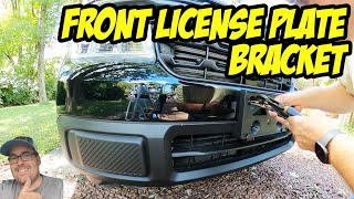 Installing a front license plate bracket on a 2023 Ford Maverick  stepbystep DIY [upl. by Lionello]