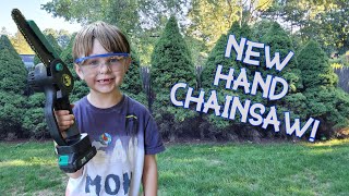 KIDS AND POWER TOOLS  Check out our New Mini Chainsaw Chainsaws for Kids [upl. by Sylado457]