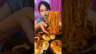 Eating Challenge Eggs Noodles Mukbang mukbang shorts [upl. by Anavrin]