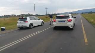 VW GOLF R VS MERCEDES BENZ A45 AMG [upl. by Ysdnil]