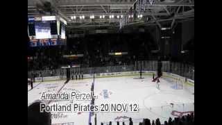 Amanda Perzel sings National Anthem at Portland Pirates home game 20 NOV 12 [upl. by Ellenij]