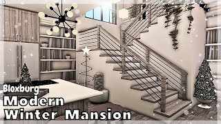 BLOXBURG Modern Winter Mansion Speedbuild interior  full tour Roblox House Build [upl. by Esilehs122]