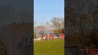 Barn on fire in Lithopolis Firefighters to the rescue firefighter firstresponders [upl. by Ttirb]