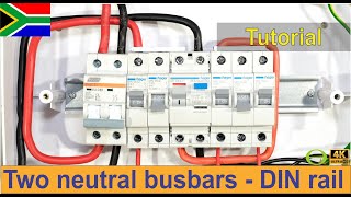 How to wire a single phase DIN rail distribution board with two neutral busbars  South Africa [upl. by Neened]