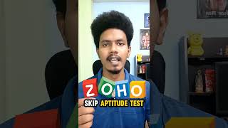 how to skip zoho aptitude test zoho shorts sharmilanvipokan [upl. by Stoffel]