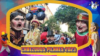 Cabezudos Pilares 2023  Salida Plaza del Pilar [upl. by Declan976]