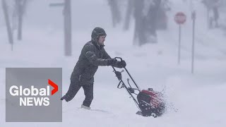 Nova Scotia snowstorm Parts of Cape Breton under state of emergency 100 cm of snow possible [upl. by Lisabet]