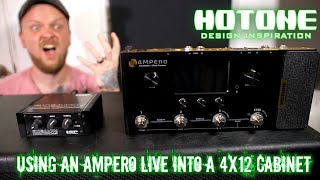 Hotone Ampero  Using it live through a 4 X 12 guitar cabinet [upl. by Ahsie347]