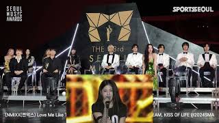 33rd SMA Seoul Music Awards idols reaction to NMIXX [upl. by Habeh958]