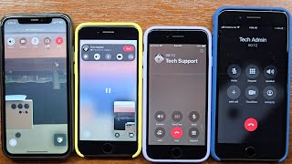 iPhone 11 vs iPhone 7  iPhone SE 3 vs iPhone 8 Plus Incoming Call  Switching to Facetime Call [upl. by Appilihp98]