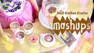 Mash Ups Doll Coffee Crafts  Coffee Shop  Coffee Dispenser  Doll Latte and More [upl. by Nary]