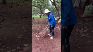 Sweeping the Yard in the Countryside  Peaceful Rural Life  Countryside Vlog [upl. by Arrim39]