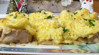 FILÉ MIGNON SUÍNO AO MOLHO DE CHAMPIGNON COM PURÉ DE BATATATAS  FACIL E DELICIOSO [upl. by Ebbarta]