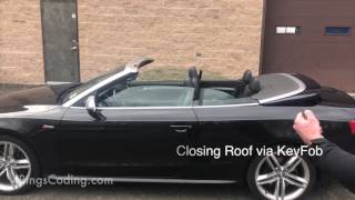 Audi A5 S5 Cabriolet Open Close Roof with KeyFob [upl. by Nhguavahs689]