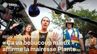 Fuite d’eau à Montréal  entrevue avec Valérie Plante [upl. by Namrak125]