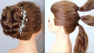 5 Mins Hairstyle Easy wedding Hairstyle Tutorial [upl. by Reyaht525]