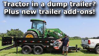 Tractor in a dump trailer New trailer addons in the Iron Bull Norstar dump trailer 798 [upl. by Golliner]