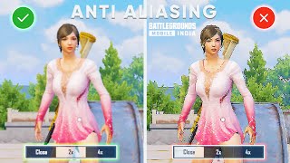 Anti Aliasing Enable vs Disable FPS Fix Lag For BGMI PUBG MOBILE [upl. by Meerak]