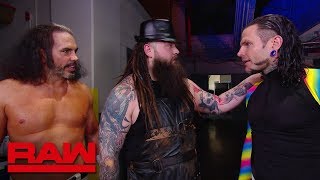 Jeff Hardy comes facetoface with quotWokenquot Matt Hardy and Bray Wyatt Raw April 9 2018 [upl. by Proudman]