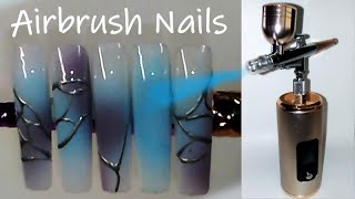 Full Nails Art Using AIRBRUSH ONLY Tropical Vibes Nail Design [upl. by Ybeloc]