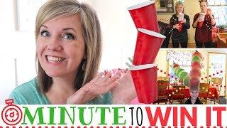 Christmas Minute to Win it Games Our favorites All with Dollar Store items [upl. by Yrred]