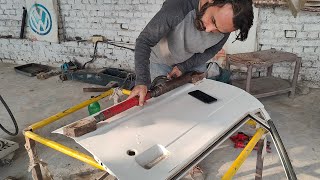 Suzuki Mehran Front Door PDR Paint Lees Dry Dent Remove [upl. by Remat]