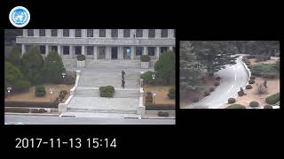 CCTV footage of North Korean defector at Panmunjeom [upl. by Ryan]