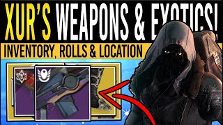 Destiny 2 XURS NEW WEAPONS amp ARMOR 22nd March Xur Inventory  Armor Loot amp Location [upl. by Loise]