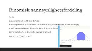 Forventningsverdi  Binomisk fordeling [upl. by Reffotsirk]