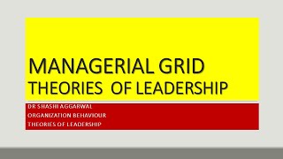 THEORIES OF LEADERSHIP THE MANAGERIAL GRID [upl. by Jemie]