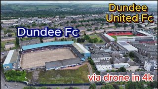 Dundee and Dundee United  Tannadice and Dens Park  dji drone in full 4k [upl. by Dal]