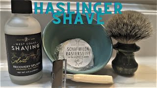 Haslinger Schafmilch Rasierseife Shave Soap  WCS The Soloist AS  GEM Featherweight [upl. by Iene]