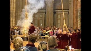 The Botafumeiro Incense Burner Swings at the Pilgrims Mass in St James Cathedral [upl. by Nalid244]